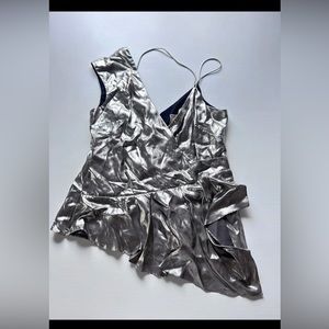 Nicole Miller Women's Lame Asymmetrical Tank Top